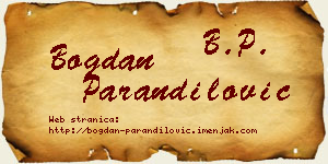 Bogdan Parandilović vizit kartica